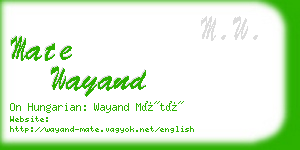 mate wayand business card